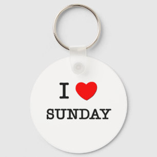 I Love Sunday Key Ring