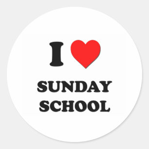 I love Sunday School Classic Round Sticker