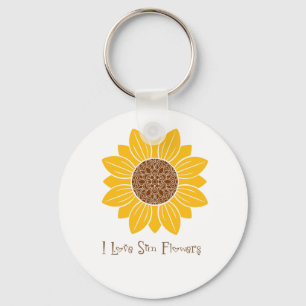 I Love Sunflowers Key Ring