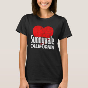 I Love Sunnyvale California Retro Big Heart Vacati T-Shirt