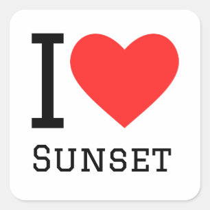 I love sunset  square sticker