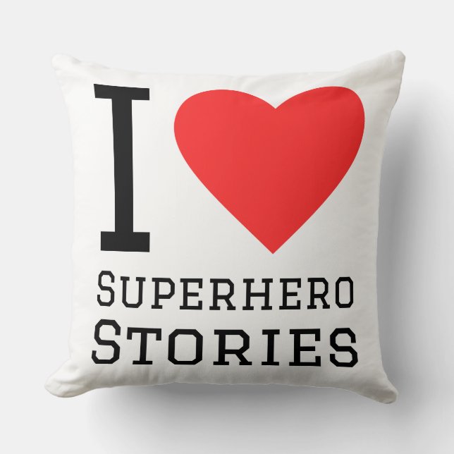 I love superhero stories cushion (Front)