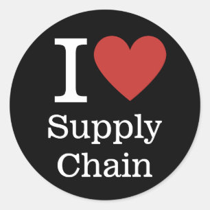 I ❤️ Love Supply Chain (for Employees) CUSTOM Classic Round Sticker