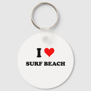 I Love Surf Beach California Key Ring