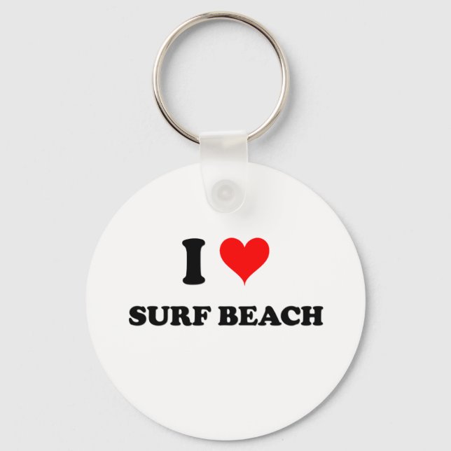 I Love Surf Beach California Key Ring (Front)
