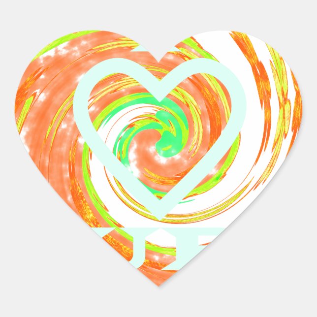 I Love Surf: Beautiful Floral with Cool Text Art  Heart Sticker (Front)