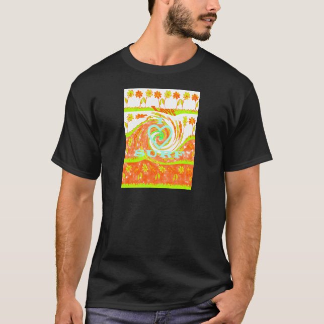 I Love Surf: Beautiful Floral with Cool Text Art  T-Shirt (Front)