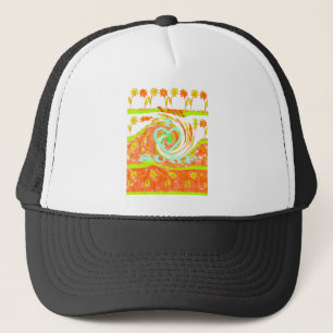 I Love Surf: Beautiful Floral with Cool Text Art  Trucker Hat