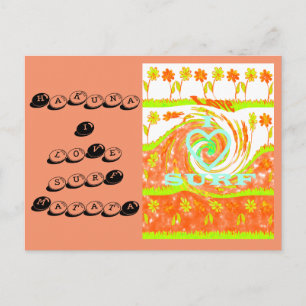 I Love surf Hakuna Matata girly  surf postcard