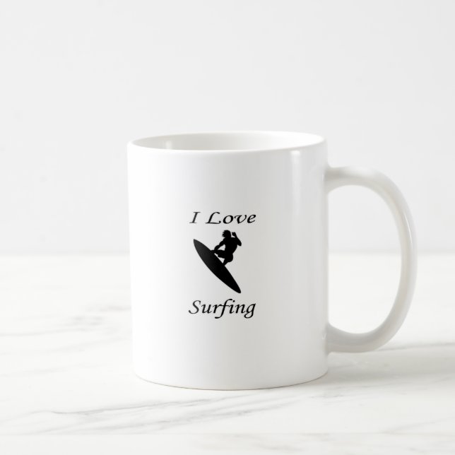I Love Surfing Coffee Mug (Right)
