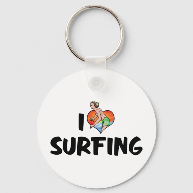 I Love Surfing Keychain (Front)