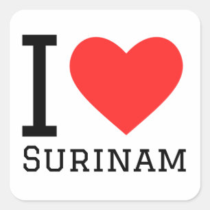 I love surinam square sticker