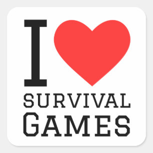 I love survival games  square sticker