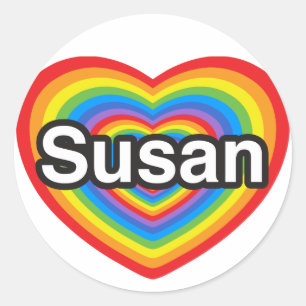 I love Susan. I love you Susan. Heart Classic Round Sticker