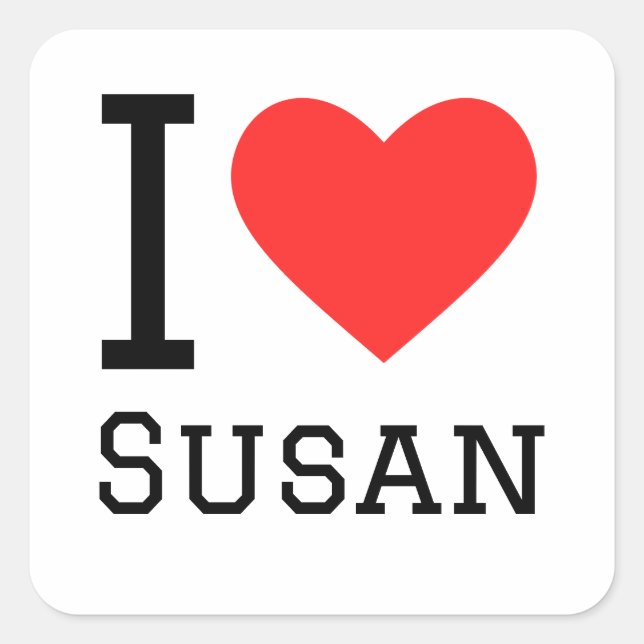 I love Susan  Square Sticker (Front)