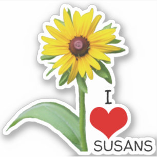 I Love Susans Rudbeckia Flower and Heart