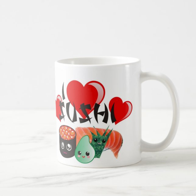 I Love Sushi Coffee Mug (Right)