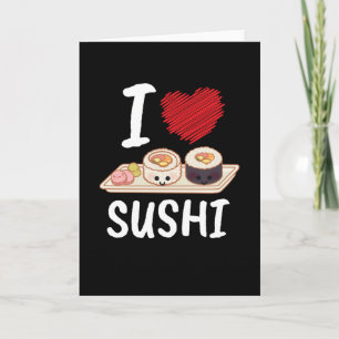I Love Sushi Japan Kawaii Card
