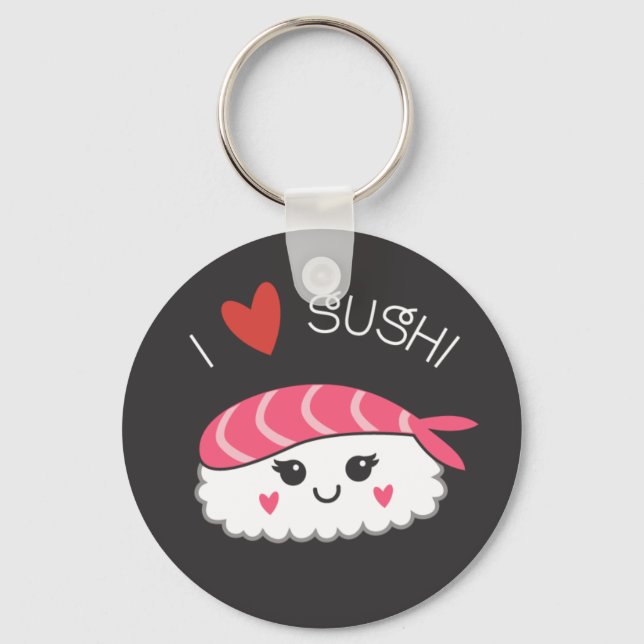I love Sushi Japanese Seafood Key Ring (Front)