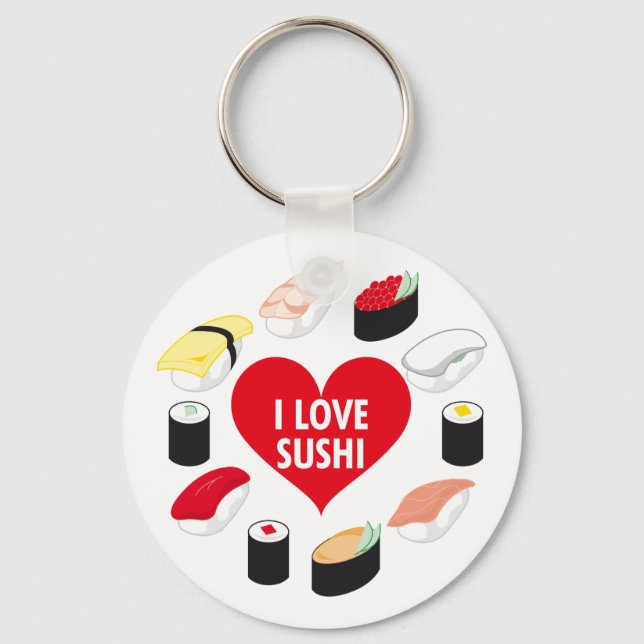 I Love Sushi Key Ring (Front)