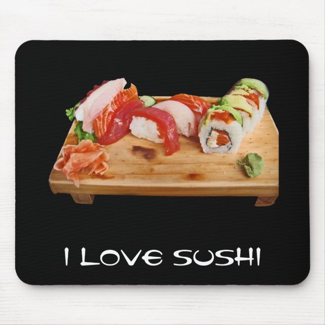 I Love Sushi Mouse Mat (Front)