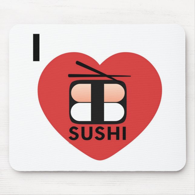 I Love Sushi Mouse Mat (Front)