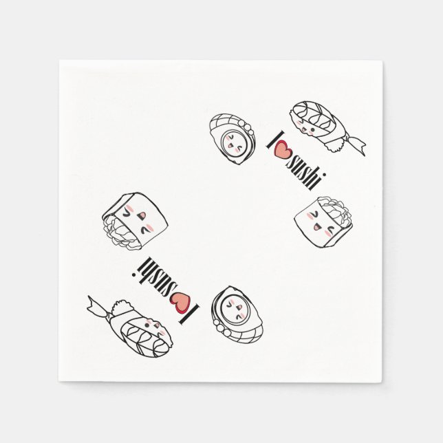 I love Sushi Napkin (Front)