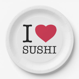 I LOVE SUSHI PAPER PLATE