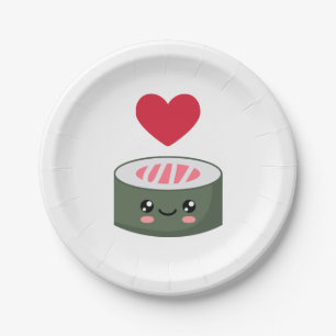 I love Sushi Paper Plate