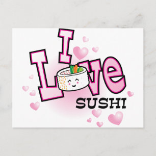 I love sushi postcard