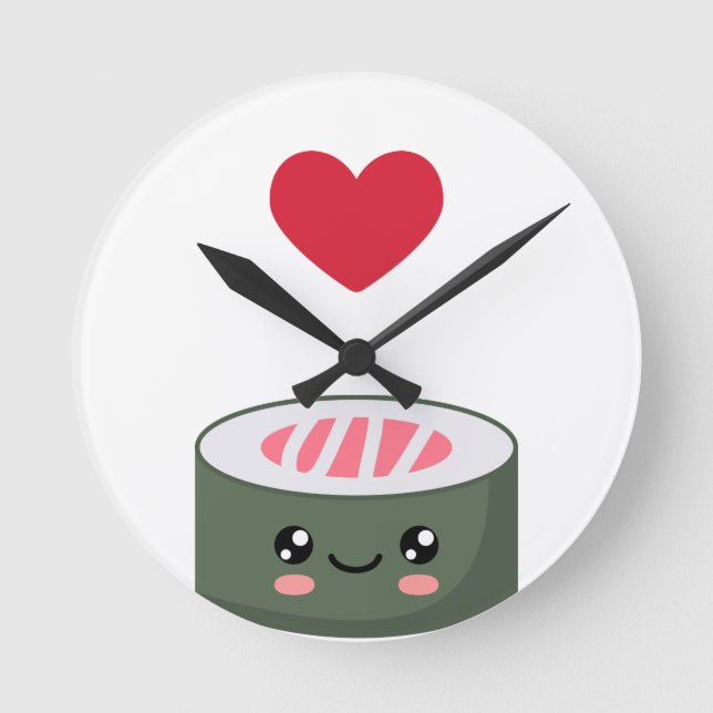 I love Sushi Round Clock (Front)