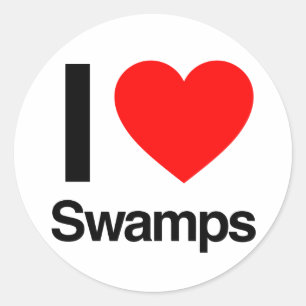 i love swamps classic round sticker
