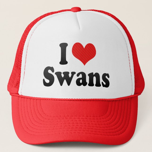 I Love Swans Trucker Hat (Front)