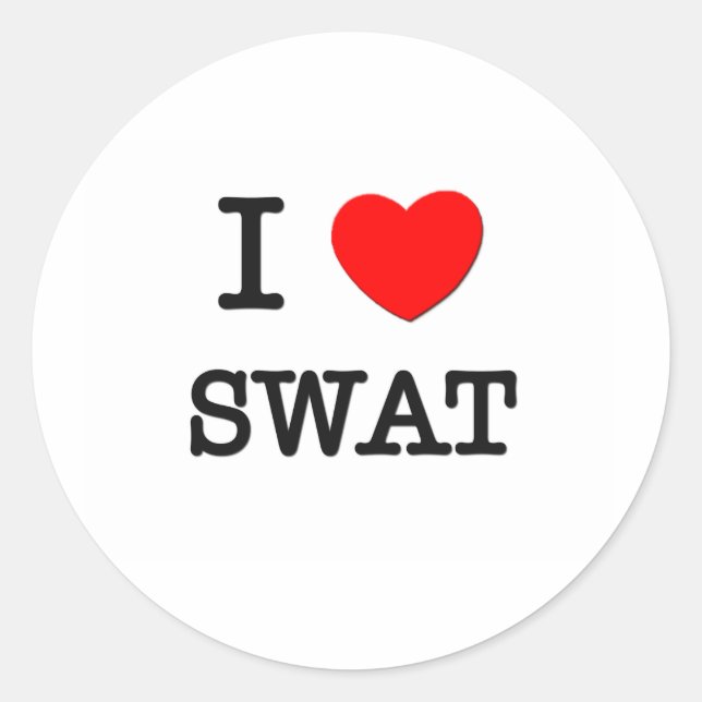 I Love Swat Classic Round Sticker (Front)