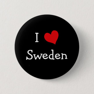 I Love Sweden 6 Cm Round Badge