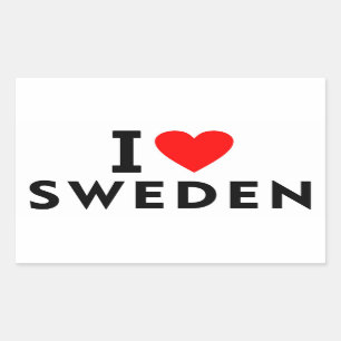 I love Sweden country like heart travel tourism Rectangular Sticker