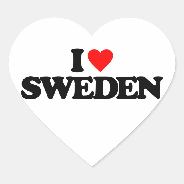 I LOVE SWEDEN HEART STICKER (Front)