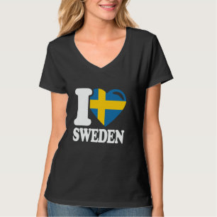 I Love Sweden Home Country Swedish Flag Sweden T-Shirt