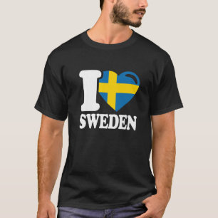 I Love Sweden Homeland Swedish Flag Sweden T-Shirt