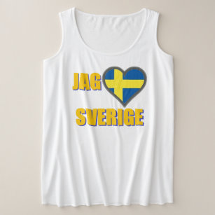 I Love Sweden (Jag Älskar Sverige) Plus Size Tank Top