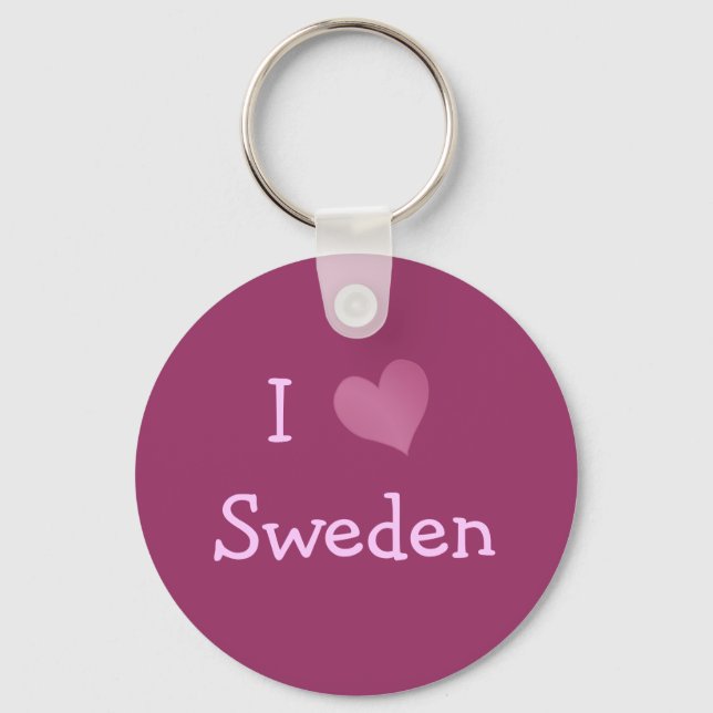 I Love Sweden Key Ring (Front)
