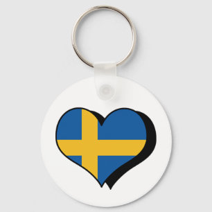 I Love Sweden Keychain