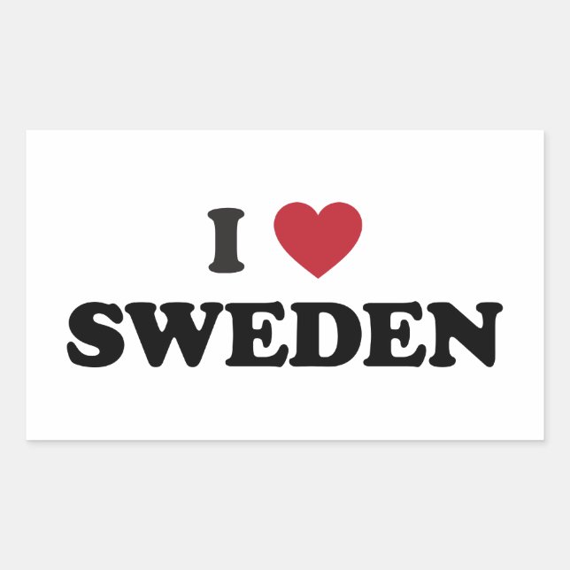 I Love Sweden Rectangular Sticker (Front)