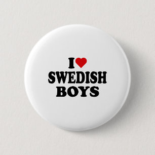 I Love Swedish Boys I Heart Swedish Boys 6 Cm Round Badge