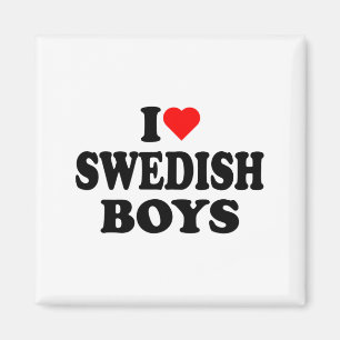 I Love Swedish Boys I Heart Swedish Boys T Shirt Magnet