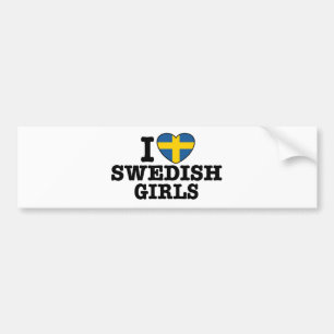 I Love Swedish Girls Bumper Sticker