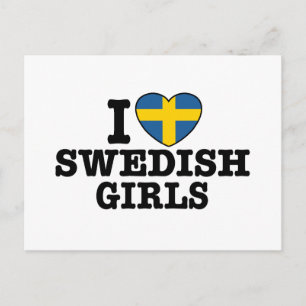 I Love Swedish Girls Postcard
