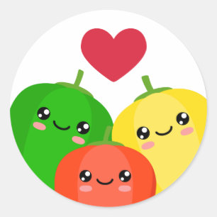 I love sweet peppers classic round sticker