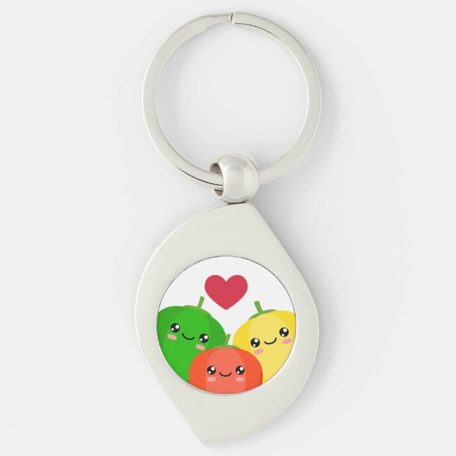 I love sweet peppers key ring (Front)