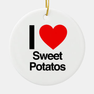 i love sweet potatoes ceramic tree decoration